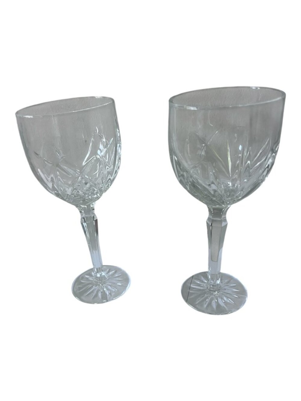 Set of 2 Marquis by Waterford Markham Wine Goblets Oversized 8.5in Crystal Stems